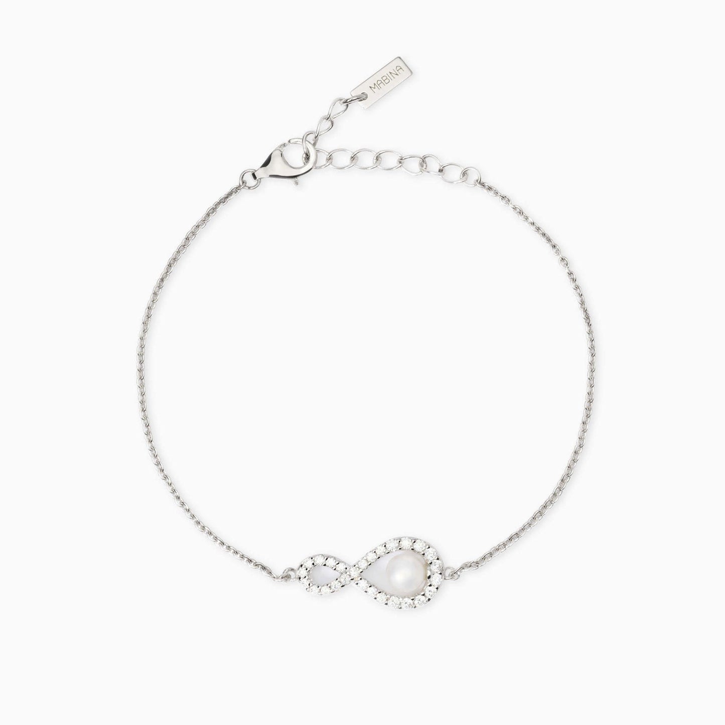 Bracciale Mabina donna  con simbolo infinito e perla coltivata