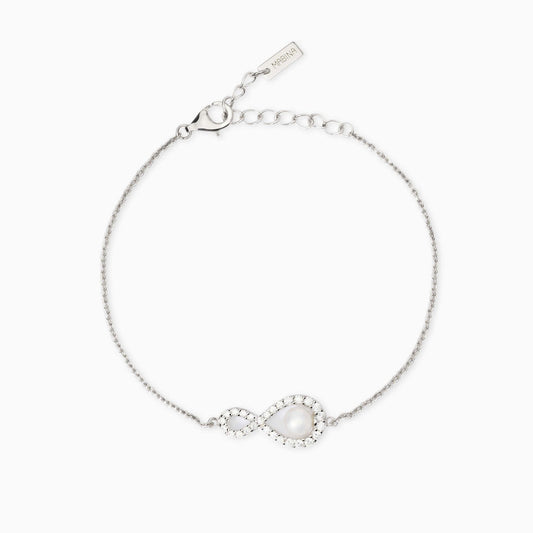 Bracciale Mabina donna  con simbolo infinito e perla coltivata
