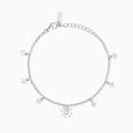 Bracciale Mabina donna con ciondoli in zircone e quadrifoglio