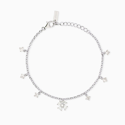 Bracciale Mabina donna con ciondoli in zircone e quadrifoglio