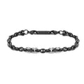 Bracciale Marlù uomo Bracciale acciaio brunito con ceramica sfaccettata nera lucida