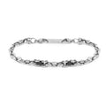 Bracciale Marlù uomo Bracciale acciaio con ceramica sfaccettata nera lucida