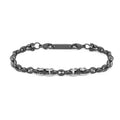 Bracciale Marlù uomo Bracciale titanio con ceramica sfaccettata nera lucida