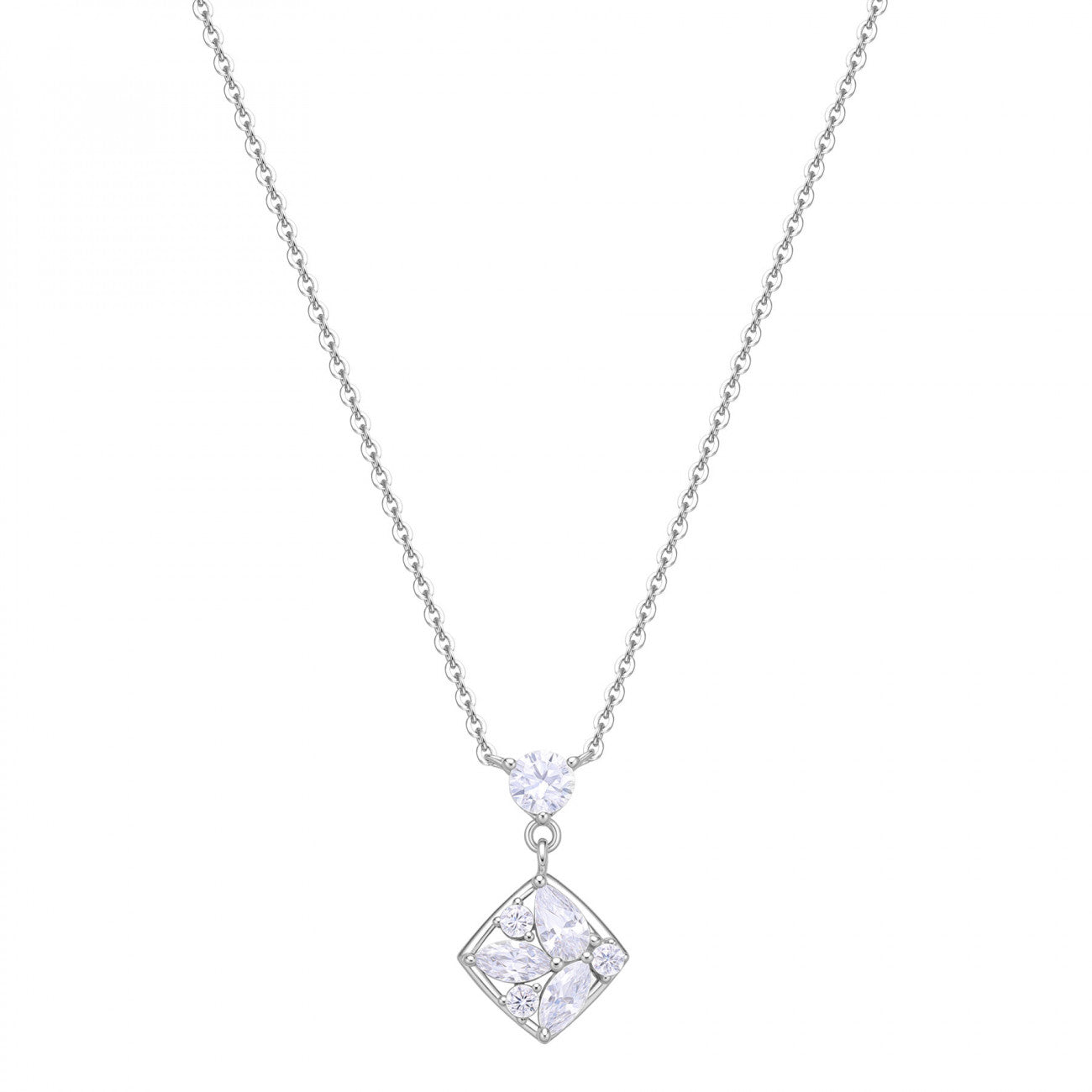 Collana Rosato Gemma rombo piccolo
