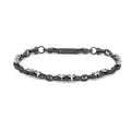 Bracciale Marlù uomo Bracciale in titanio con ceramica sfaccettata nera lucida