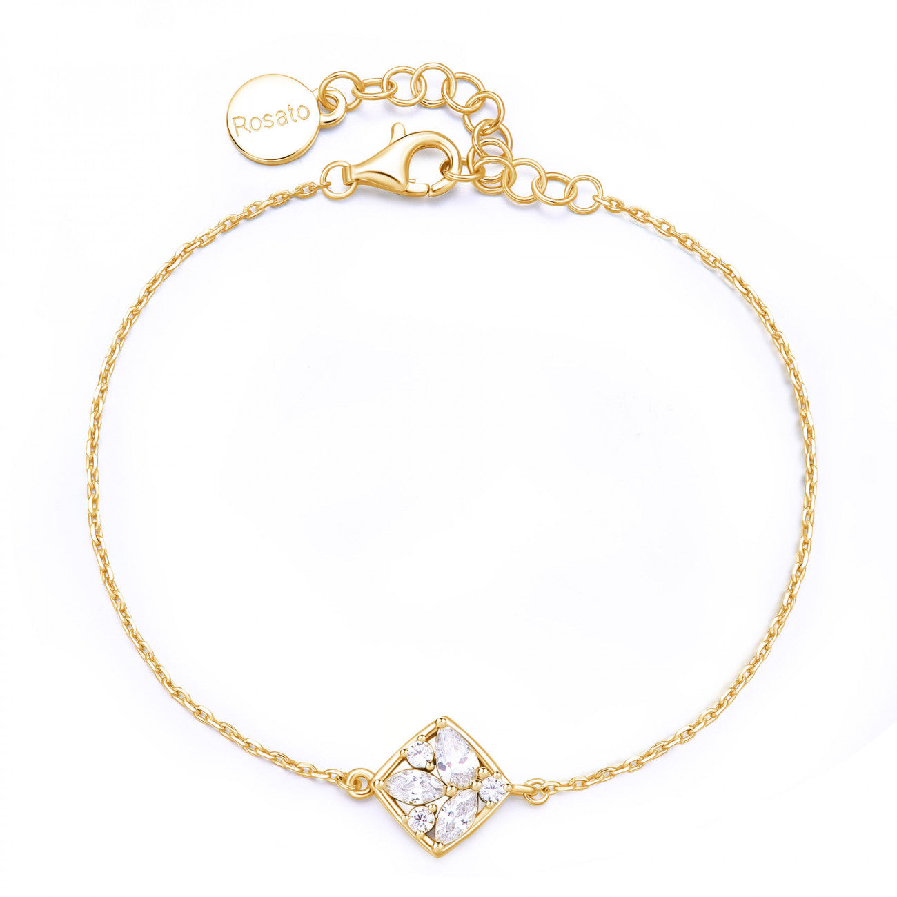Bracciale Rosato Gemma rombo piccolo oro