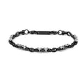 Bracciale Marlù uomo Bracciale brunito con ceramica sfaccettata nera lucida