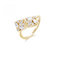 Anello Rosato Gemma doppio rombo gold