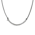 Collana Marlù cordino cerato elementi in acciaio e mini spike nero