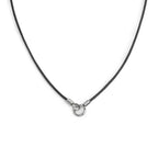 Collana Marlù cordino cerato con anello centrale nero