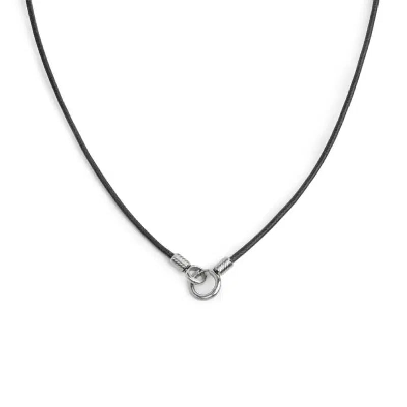 Collana Marlù cordino cerato con anello centrale nero