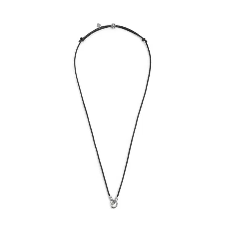 Collana Marlù cordino cerato con anello centrale nero