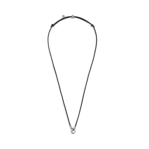 Collana Marlù cordino cerato con anello centrale nero