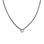 Collana Marlù cordino cerato con anello centrale marrone