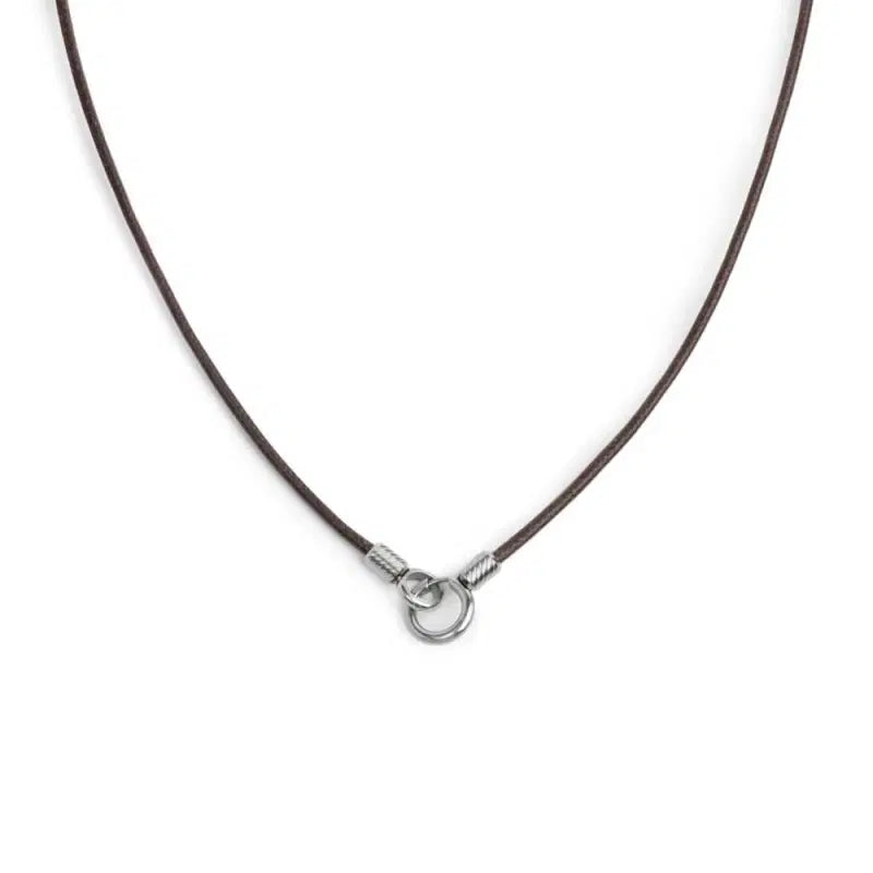 Collana Marlù cordino cerato con anello centrale marrone