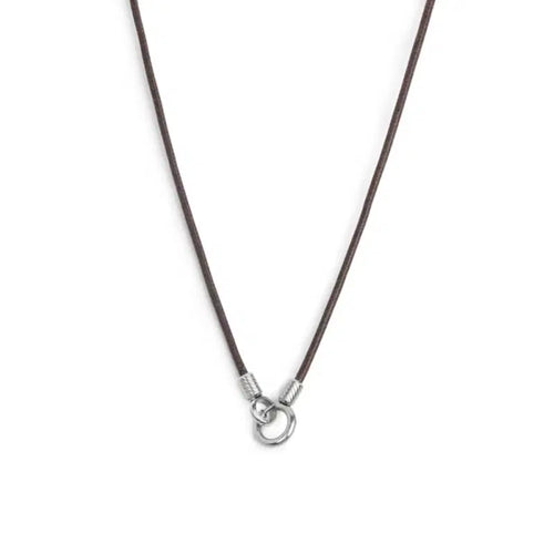 Collana Marlù cordino cerato con anello centrale marrone