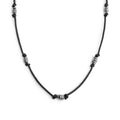 Collana Marlù cordino cerato gruppi di rondelle in acciaio