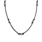 Collana Marlù cordino cerato gruppi di rondelle in acciaio