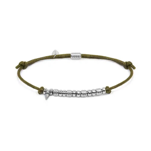 Bracciale Marlù cordino cerato elementi in acciaio e mini spike