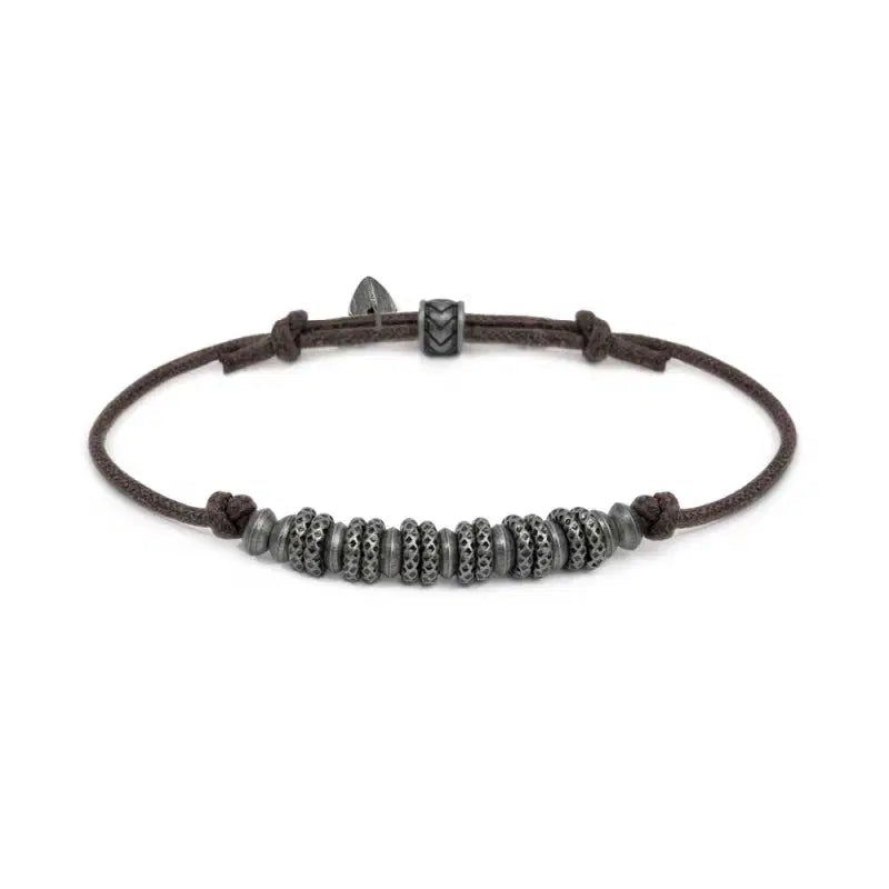 Bracciale Marlù cordino cerato rondelle in acciaio