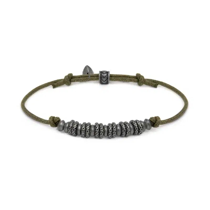 Bracciale Marlù cordino cerato rondelle in acciaio