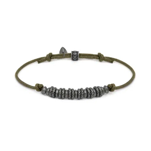 Bracciale Marlù cordino cerato rondelle in acciaio