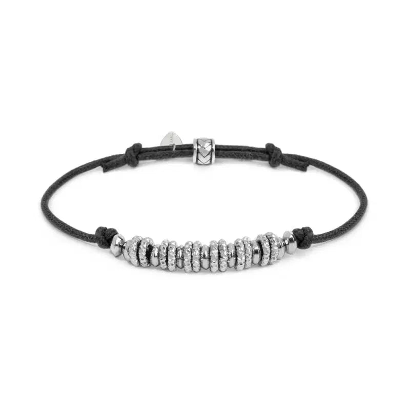 Bracciale Marlù cordino cerato rondelle in acciaio