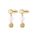 Orecchini Rosato pendente con perla gold