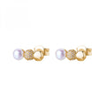 Orecchini Rosato a lobo con perla gold