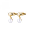Orecchini Rosato a lobo con perla pendente gold