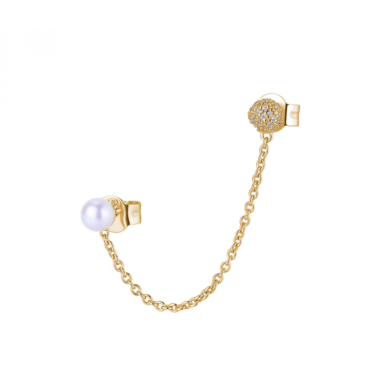 Monorecchino Rosato doppio con catena