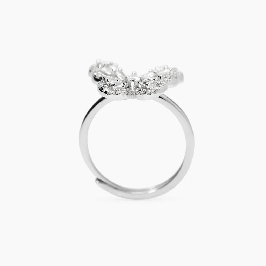 Anello donna Mabina in argento con farfalla in zirconi BATTITO D'ALI