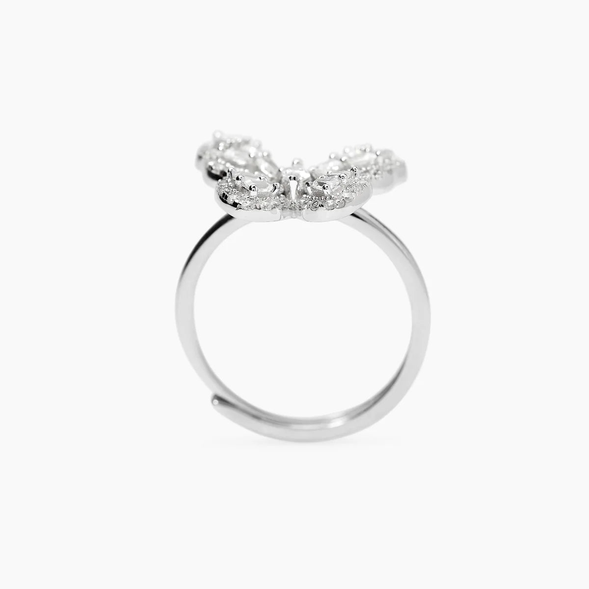 Anello donna Mabina in argento con farfalla in zirconi BATTITO D'ALI