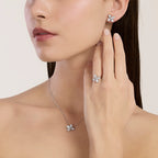 Anello donna Mabina in argento con fiore in zirconi FIORE MIO