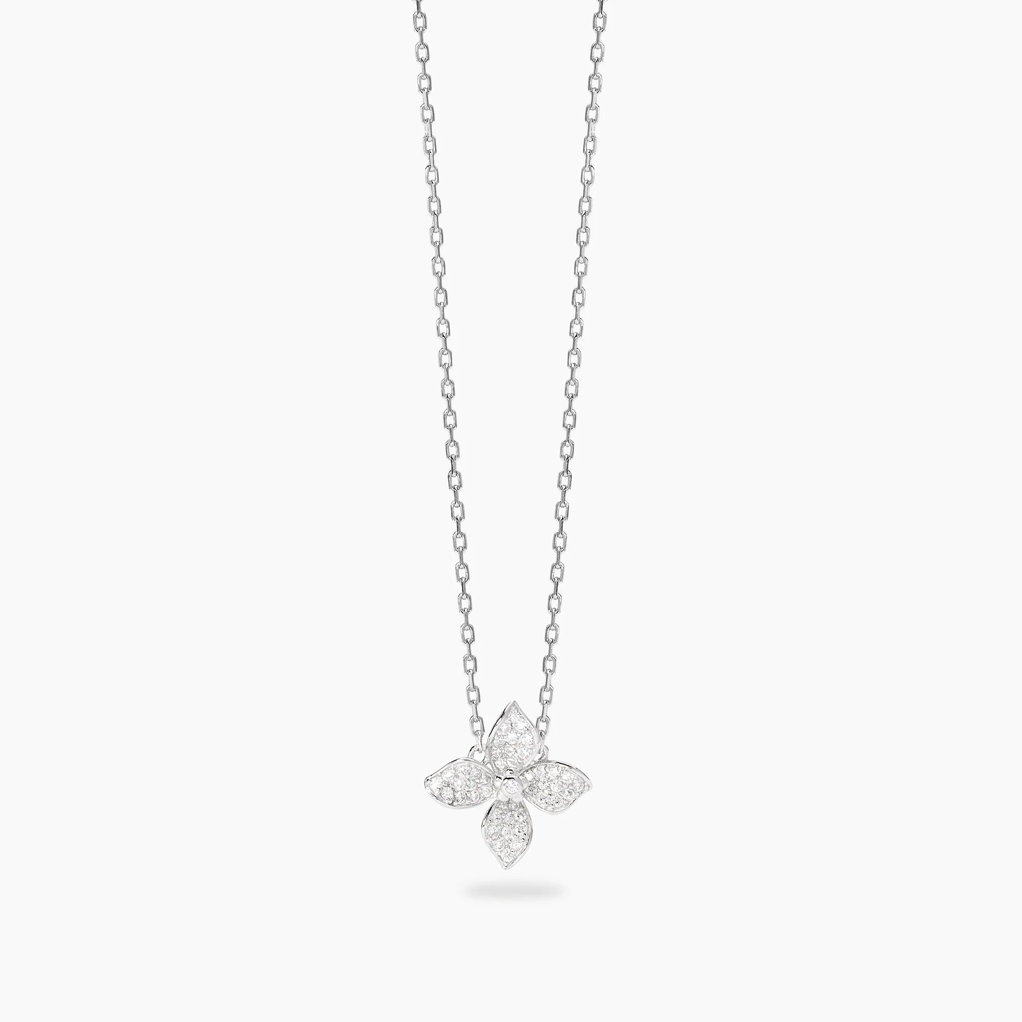 Collana Mabina donna con fiore in pavé di zirconi FIORE MIO