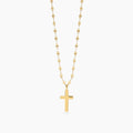 Collana Mabina donna argento placcato oro con croce CREDI IN ME