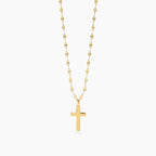 Collana Mabina donna argento placcato oro con croce CREDI IN ME