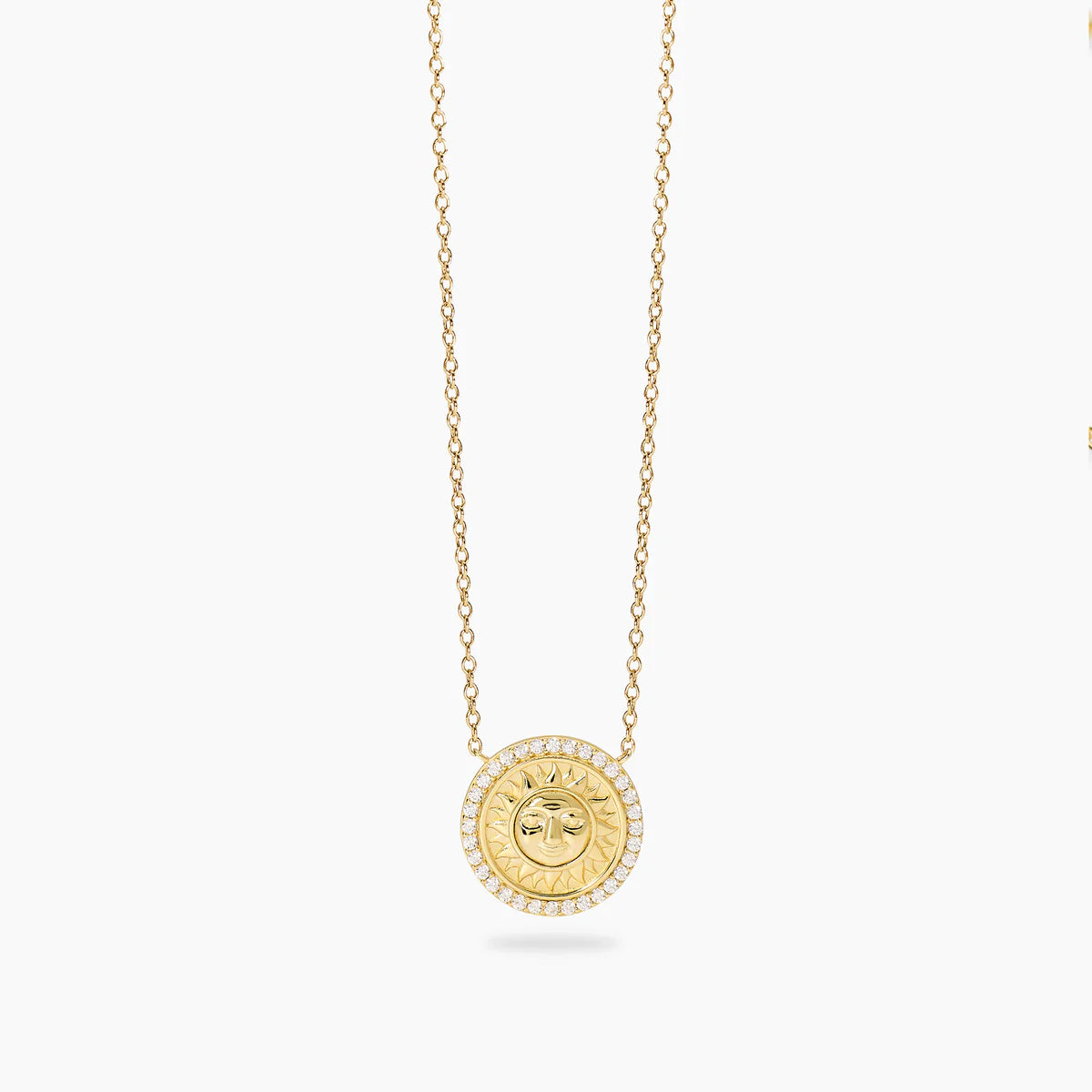 Collana Mabina donna argento dorato con ciondolo sole FOLLOW THE SUN