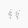 Orecchini Mabina donna a lobo in argento rodiato con pavé di zirconi MELODY