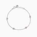Bracciale Mabina Junior in argento con cuori in zirconi rosa PETIT CŒUR