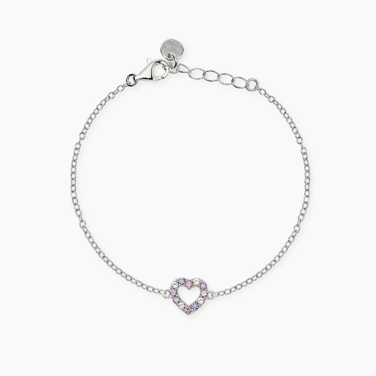 Bracciale Mabina junior bambina con cuore in tormaline sintetiche e zirconi AMORE GRANDE