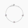 Bracciale Mabina junior bambina in argento con fiori rosa FUN FLOWER