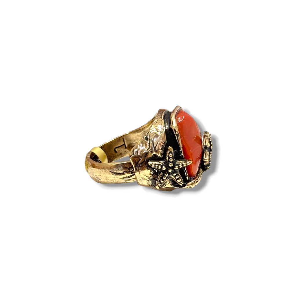 Anello Alcozer unic stelle marine e corallo