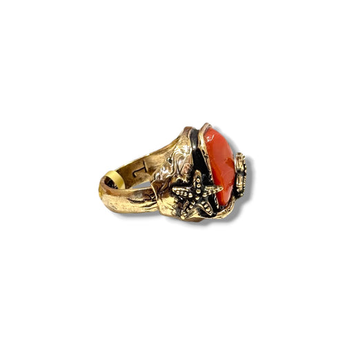 Anello Alcozer unic stelle marine e corallo