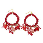 Orecchini Vestopazzo Coral cerchi con coralli