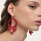 Orecchini Vestopazzo Coral cerchi con coralli