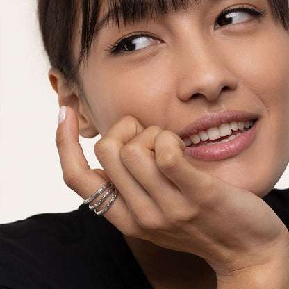 Anello Vestopazzo donna 3 texture mix