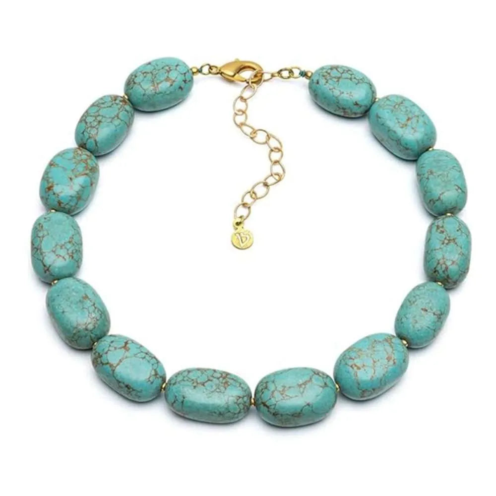 Collana Vestopazzo Coral turchesi ovali