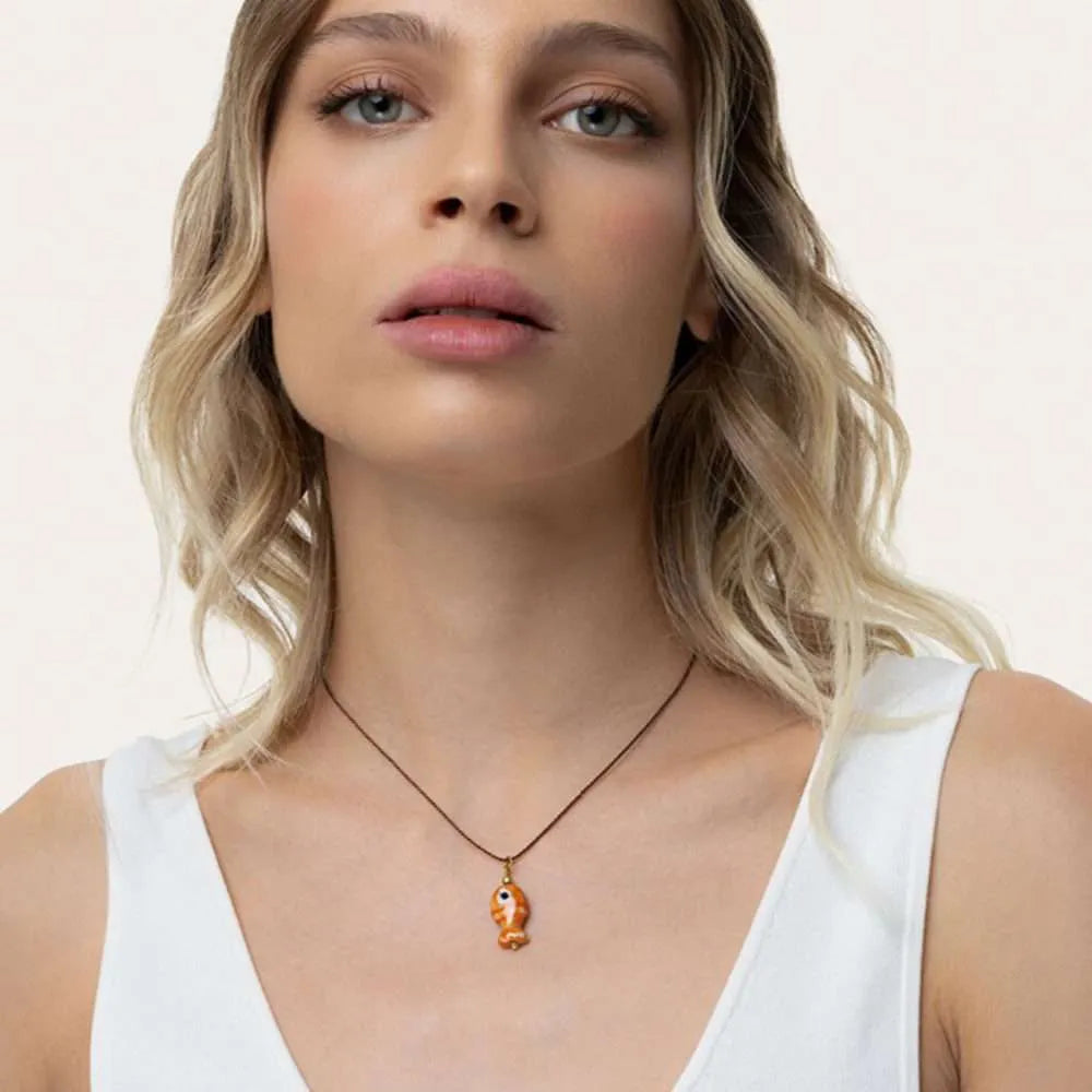 Collana Vestopazzo Coral pesciolino arancio