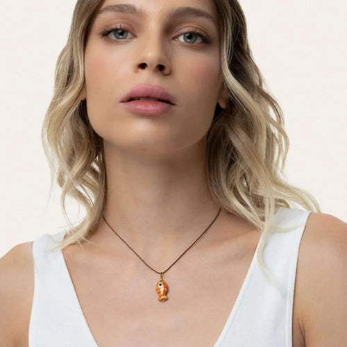 Collana Vestopazzo Coral pesciolino arancio